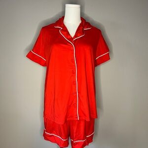 LuLaRoe Red Pajama Set with White Piping